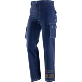 PANTALONE 98% COTONE SANFORIZZATO 2% LYCRA GR  250  ELASTICIZZATO  BICOLORE BLU AZZURRO  TG  S M L XL XXL PANTALONE 98% COTONE SANFORIZZATO 2% LYCRA GR 250 ELASTICIZZATO