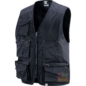 GILET 65% POLIESTERE 35% COTONE MULTITASCHE  COLORE BLU  TG  M L XL XXL GILET 65% POLIESTERE 35% COTONE MULTITASCHE COLORE BLU TG M L