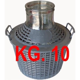 DAMIGIANA IN VETRO CON BOCCA LARGA LT. 10 DAMIGIANA IN VETRO CON BOCCA LARGA LT. 10