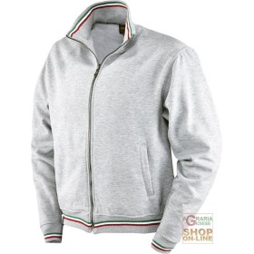 FELPA 65% POLIESTERE 35% COTONE GR  290 MQ  ZIP LUNGA  BORDATURA NEL COLLO E POLSINI  COLORE FELPA 65% POLIESTERE 35% COTONE GR 290 MQ ZIP LUNGA BORDATURA
