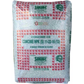 CONCIME MINERALE NPK 11.22.16S A BASSO TENORE DI CLORO DA KG. 25 CONCIME MINERALE NPK 11.22.16 A BASSO TENORE DI CLORO DA KG. 25