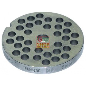PIASTRA IN ACCIAIO INOX PER TRITACARNE 22 FORO  8 PIASTRA IN ACCIAIO INOX PER TRITACARNE 22 FORO 8