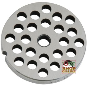 PIASTRA IN ACCIAIO INOX PER TRITACARNE 22 FORO 10 PIASTRA IN ACCIAIO INOX PER TRITACARNE 22 FORO 10