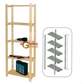 SCAFFALE IN ABETE 5 RIPIANI CM.65X30X170H SCAFFALE IN ABETE 5 RIPIANI CM.65X30X170H