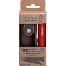 OPINEL COLTELLO LAMA INOX N. 8 CON LACCETTO FODERO ROSSO OPINEL COLTELLO LAMA INOX N. 8 CON LACCETTO FODERO ROSSO