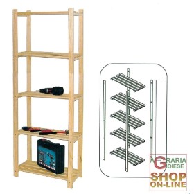 SCAFFALE IN ABETE 5 RIPIANI CM.65X30X170H SCAFFALE IN ABETE 5 RIPIANI CM.65X30X170H