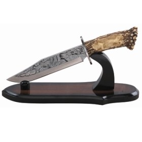 COLTELLO DA COLLEZIONE LAMA FISSA MANICO FINTO CORNO KBL 29695 COLTELLO DA COLLEZIONE LAMA FISSA MANICO FINTO CORNO KBL 29695