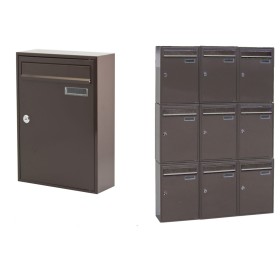 CASSETTA POSTALE ACCIAIO CASELLARIO MARRONE mm. 270 x 100 x 380h CASSETTA POSTALE ACCIAIO CASELLARIO MARRONE mm. 270 x 100 x 380h