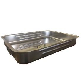TEGLIA RETTANGOLARE IN ACCIAIO INOX PESANTE CON MANIGLIE PER CATERING CM. 45x32x7,5h TEGLIA RETTANGOLARE IN ACCIAIO INOX PESANTE CON MANIGLIE PER