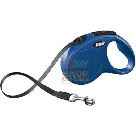 GUINZAGLIO AUTOMATICO FLEXI NEW CLASSIC A FETTUCCIA BLU KG. 15 MT. 5 GUINZAGLIO AUTOMATICO FLEXI NEW CLASSIC A FETTUCCIA BLU KG. 15