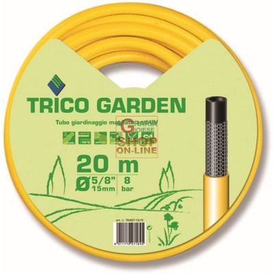 TUBO TRICO GARDEN GIALLO-NERO MT. 20 DIAM. 5/8 MM. 15