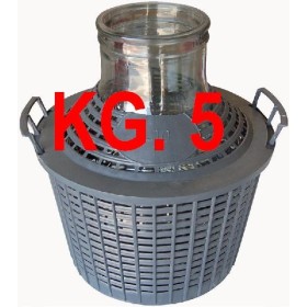 DAMIGIANA IN VETRO CON BOCCA LARGA LT.  5 DAMIGIANA IN VETRO CON BOCCA LARGA LT. 5