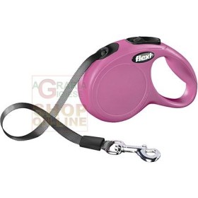 GUINZAGLIO AUTOMATICO FLEXI NEW CLASSIC A FETTUCCIA ROSA KG. 12 MT. 3 GUINZAGLIO AUTOMATICO FLEXI NEW CLASSIC A FETTUCCIA ROSA KG. 12