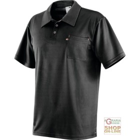 MAGLIETTA POLO IN POLIESTERE  3 BOTTONI  MANICA CORTA  1 TASCHINO SUL LATO DESTRO  COLORE NERO  TG  M XXL MAGLIETTA POLO IN POLIESTERE 3 BOTTONI MANICA CORTA 1 TASCHINO