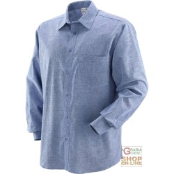 CAMICIA 100% COTONE TESSUTO CHAMBRAY GR 130 MQ  TG  M L XL XXL CAMICIA 100% COTONE TESSUTO CHAMBRAY GR 130 MQ TG M L XL XXL