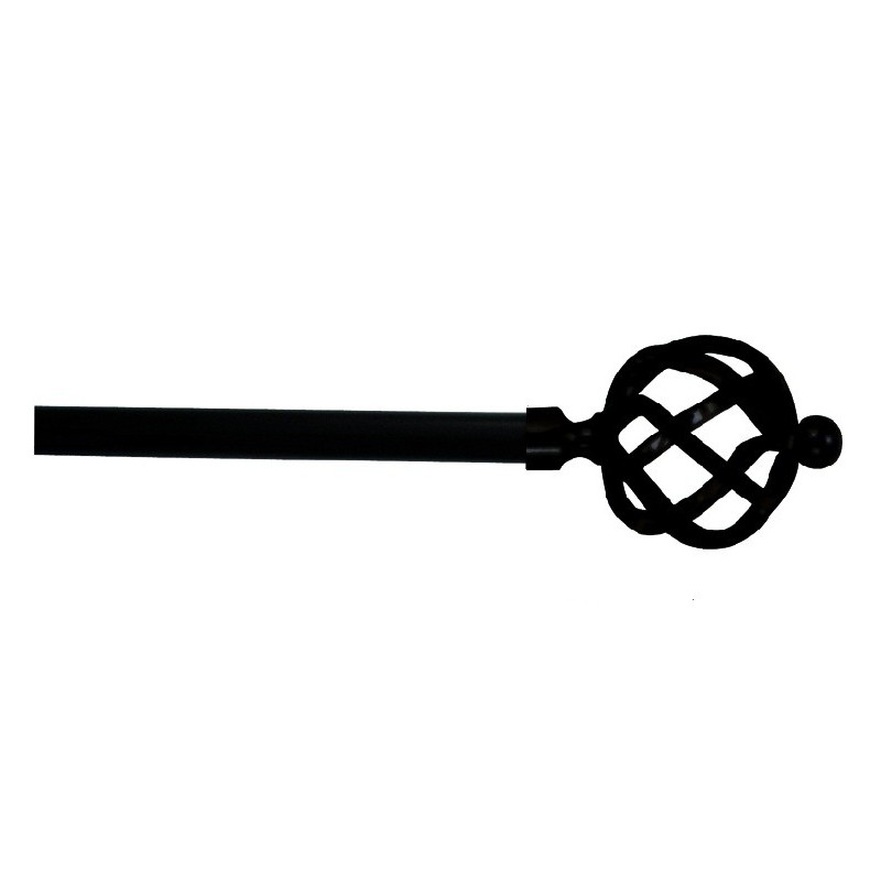 MadeInNature Bastone Per Tende In Metallo Cerusato, Kit Completo Diam. 16/19 Mm, Regolabile Da 210 A 380 Cm, Puntale Sfera Capri