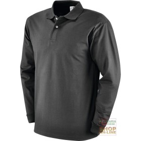 MAGLIETTA POLO MANICA LUNGA 100% COTONE PETTINATO GR  190 CA  COLORE NERO  TG  M XXL MAGLIETTA POLO MANICA LUNGA 100% COTONE PETTINATO GR 190 CA