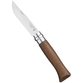 COLTELLO OPINEL LAMA IN ACCIAIO INOX MANICO IN NOCE INOX N. 8 COLTELLO OPINEL LAMA IN ACCIAIO INOX MANICO IN NOCE INOX N. 8
