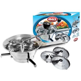 MAX PASSAVERDURE ACCIAIO INOX CON 3 DISCHI DIAMETRO CM. 24 MAX PASSAVERDURE ACCIAIO INOX CON 3 DISCHI DIAMETRO CM. 24