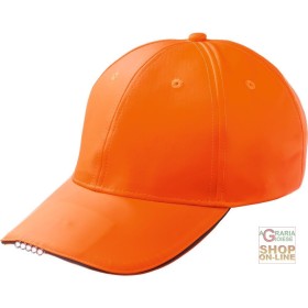 CAPPELLINO IN POLIESTERE C VISIERA CON LUCI A LED  COLORE ARANCIONE CAPPELLINO IN POLIESTERE C VISIERA CON LUCI A LED COLORE