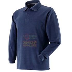 MAGLIETTA POLO MANICA LUNGA DI COTONE PETTINATO COLORE BLU NAVY TG DA S A XXL MAGLIETTA POLO MANICA LUNGA DI COTONE PETTINATO COLORE BLU NAVY