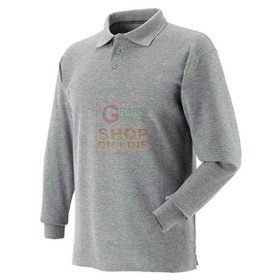 MAGLIETTA POLO MANICA LUNGA DI COTONE PETTINATO COLORE GRIGIO MELANGE TG DA S A XXL MAGLIETTA POLO MANICA LUNGA DI COTONE PETTINATO COLORE GRIGIO