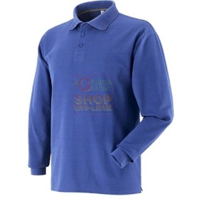 MAGLIETTA POLO MANICA LUNGA DI COTONE PETTINATO COLORE ROYAL NAVY TG DA S A XXL MAGLIETTA POLO MANICA LUNGA DI COTONE PETTINATO COLORE ROYAL