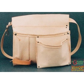 BORSA CUOIO PER CARPENTIERE TRE TASCHE CON PORTA MARTELLO E CINTURA BORSA CUOIO PER CARPENTIERE TRE TASCHE CON PORTA MARTELLO E