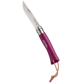 OPINEL COLTELLO INOX N.7 MANICO BARODEUR AUBERGINE CON LACCETTO OPINEL COLTELLO INOX N.7 MANICO BARODEUR AUBERGINE CON LACCETTO