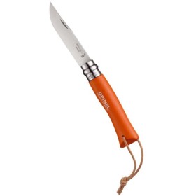 OPINEL COLTELLO INOX N.7 MANICO BARODEUR MANDARINE CON LACCETTO OPINEL INOX N.7 MANICO BARODEUR MANDARINE CON LACETTO