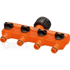 STOCKER RACCORDO RUBINETTO A QUATTRO VIE USCITE CON ATTACCO RAPIDO STOCKER RACCORDO RUBINETTO A QUATTRO VIE USCITE CON ATTACCO