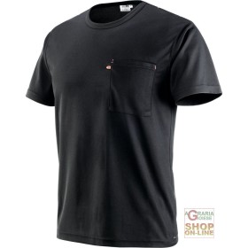 T SHIRT IN POLIESTERE MANICA CORTA  TASCHINO SUL  LATO DESTRO  COLORE NERO  TG  S XXL T SHIRT IN POLIESTERE MANICA CORTA TASCHINO SUL LATO DESTRO