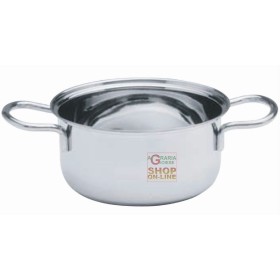 PENTOLA IN  ACCIAIO INOX 18/10 CON MANICI E FONDO IN ALLUMINIO SENZA COPERCHIO CM. 18 PENTOLA IN ACCIAIO INOX 18/10 CON MANICI E FONDO IN ALLUMINIO