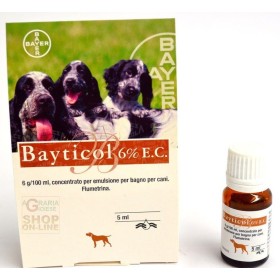 BAYER BAYTICOL 6% ANTIPARASSITARIO PER CANI CONTRO ZECCHE ML. 5 BAYER BAYTICOL 6% ANTIPARASSITARIO PER CANI CONTRO ZECCHE ML. 5