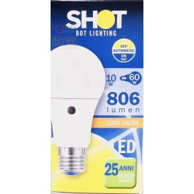 Lampada a Goccia E27 con sensore crepuscolare lumen 806 luce calda Watt. 10 Lampada a Goccia E27 con sensore crepuscolare lumen 806 luce
