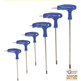 SERIE CHIAVI TORX 6 PEZZI T10-T40 CON MANICO A T SERIE CHIAVI TORX 6 PEZZI T10-T40 CON MANICO A T