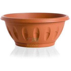VASO CIOTOLA IN PLASTICA ALBA TERRACOTTA CON SOTTOVASO CM. 60 VASO CIOTOLA IN PLASTICA ALBA TERRACOTTA CON SOTTOVASO CM. 60