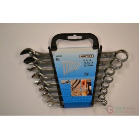 Einhell Set 8 chiavi combinate Cromo Vanadio con supporto Einhell Set 8 chiavi combinate CV
