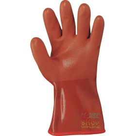 GUANTO IN PVC COLORE ARANCIO PER CELLE FRIGORIFERE INTERNO SENZA CUCITURE IMBOTTITURA ACRILICA  TG  L GUANTO IN PVC COLORE ARANCIO PER CELLE FRIGORIFERE INTERNO