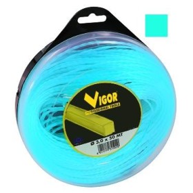 VIGOR FILO PER DECESPUGLIATORE QUADRATO IN NYLON CON POLVERE DI ALLUMINIO DIAM. 3 MT. 50 VIGOR FILO PER DECESPUGLIATORE QUADRATO IN NYLON CON POLVERE DI