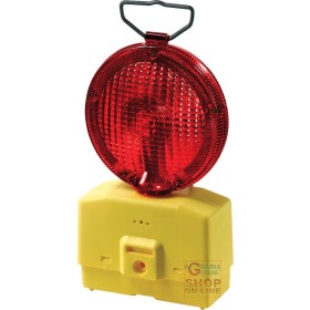 LAMPADA STRADALE INTERMITTENTE VETRO ROSSO DIAM  18 CON STAFFA DI FISSAGGIO  SENZA BATTERIA LAMPADA STRADALE INTERMITTENTE VETRO ROSSO DIAM 18 CON STAFFA