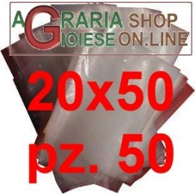 BUSTE SACCHETTI PER SOTTOVUOTO GOFFRATE CM.20X50 IN CONFEZIONE DA 50 PZ. BUSTE SACCHETTI PER SOTTOVUOTO GOFFRATE CM.20X50 IN CONFEZIONE