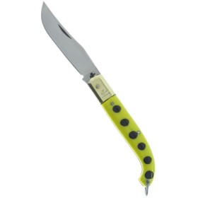 Fraraccio coltello zuavo manico corno giallo testina ottone cm. 17 Fraraccio coltello zuavo manico corno giallo testina ottone cm.