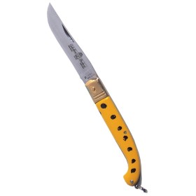 Paolucci Coltello zuavo manico giallo testine in ottone lama inox cm. 15 Paolucci Coltello zuavo manico giallo testine in ottone lama