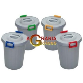 TATA BIDONE CON COPERCHIO E MANICI OKEY LT. 25 BLU TATA BIDONE CON COPERCHIO E MANICI OKEY LT. 25 BLU