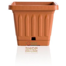 VASO IN PLASTICA QUADRATO BAMA TERRACOTTA CON SOTTOVASO CM. 40 X 40 VASO IN PLASTICA QUADRATO BAMA TERRACOTTA CON SOTTOVASO CM. 40