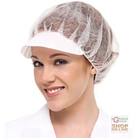 CAPPELLO IN PLP CON VISIERA  CONF  DA 100 PZ  COLORE BIANCO CAPPELLO IN PLP CON VISIERA CONF DA 100 PZ COLORE BIANCO