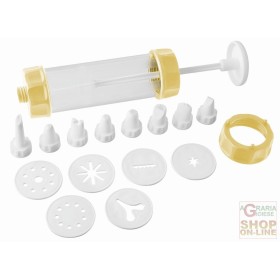 FACKELMANN SIRINGA JUMBO CON 8 BOCCHETTE + 6 DISCHI FORMABISCOTTI DIM. 22X5X5 CM ART. 42804 FACKELMANN SIRINGA JUMBO CON 8 BOCCHETTE + 6 DISCHI