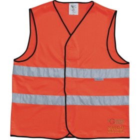 GILET 100% POLIESTERE  BANDE RETRORIFLETTENTI 3M CM 5  EN 471 CLASSE II  COLORE ARANCIO FLUORESCENTE GILET 100% POLIESTERE BANDE RETRORIFLETTENTI 3M CM 5 EN 471