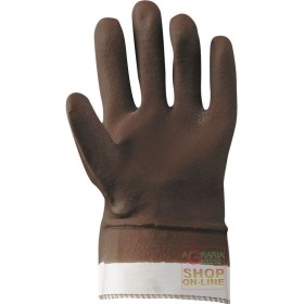 GUANTO PVC  DORSO AREATO  MANICA IN TELA  EN 388  COLORE MARRONE  TG 10 GUANTO PVC DORSO AREATO MANICA IN TELA EN 388 COLORE MARRONE TG
